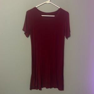 Burgundy tshirt dress